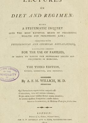 Lectures on diet and regimen