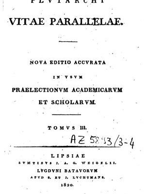 Plutarchi Vitae parallelae