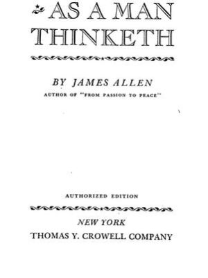 As a man thinketh