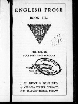 Goldsmith's The vicar of Wakefield